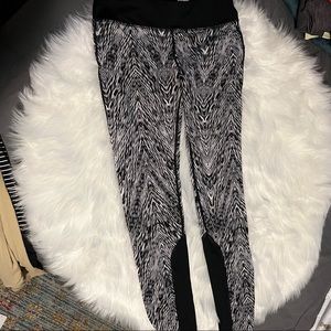 Nike Brushed Cool Weather DriFit Running Tights Black White Graphic Winter Fall